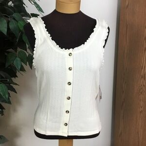 SO button down sleeveless tank Woman’s Junior’s size XL ivory
